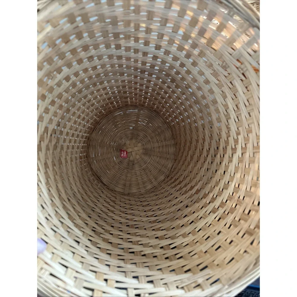 Vintage Handmade‎ Wicker Waste Baskets Lot 2 People's Republic Of China